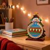 Christmas Countdown Calendar DIY Rhinestone Painting Calendar, 25 Days Rotating Holiday Activity Tree Advent Wooden Tabletop Ornament for Home
