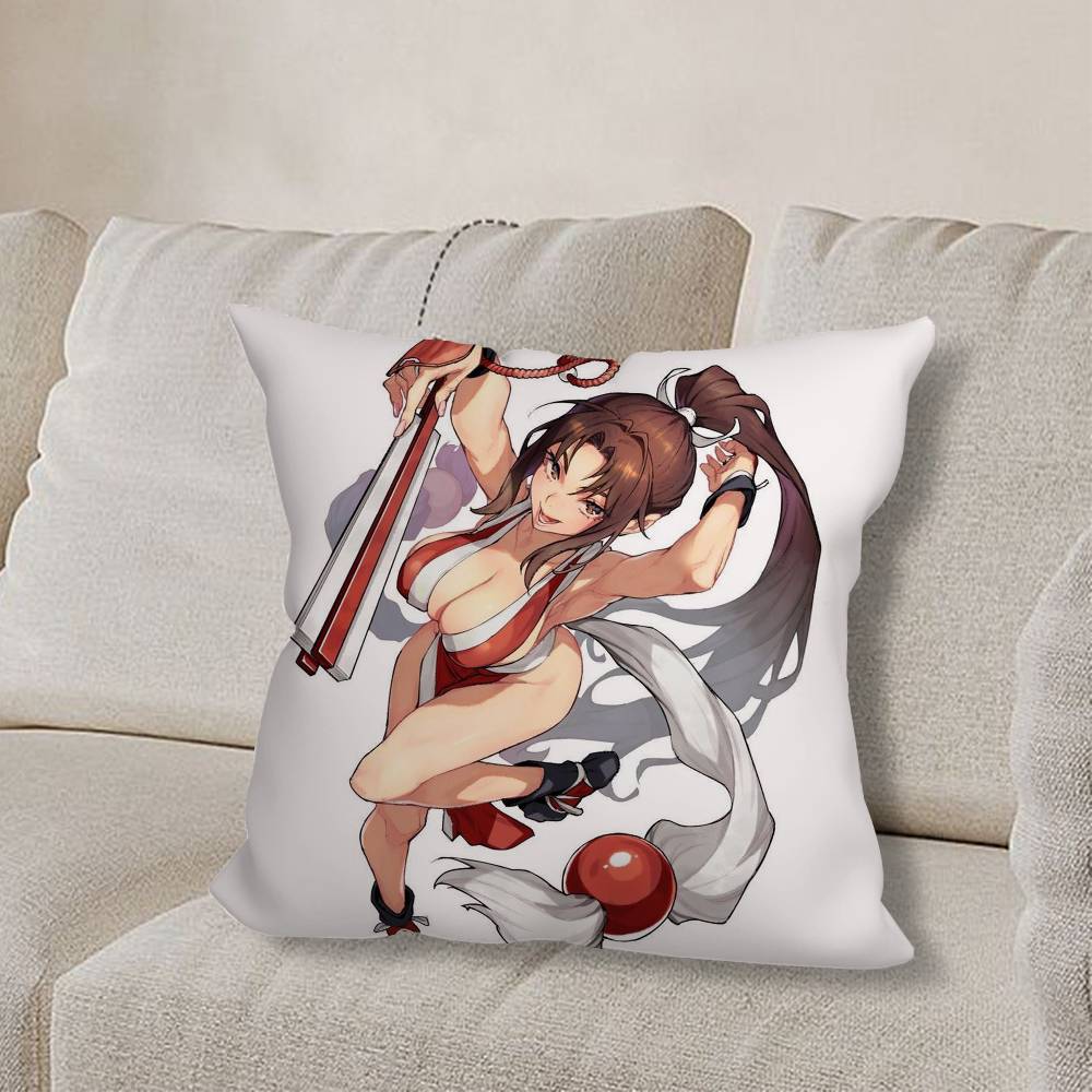 K-King Of F-Fighters cool Pillow Case Square Double-Sided Printing Short Plush Sofa Cushion Cover Bedroom Bedside Pillow