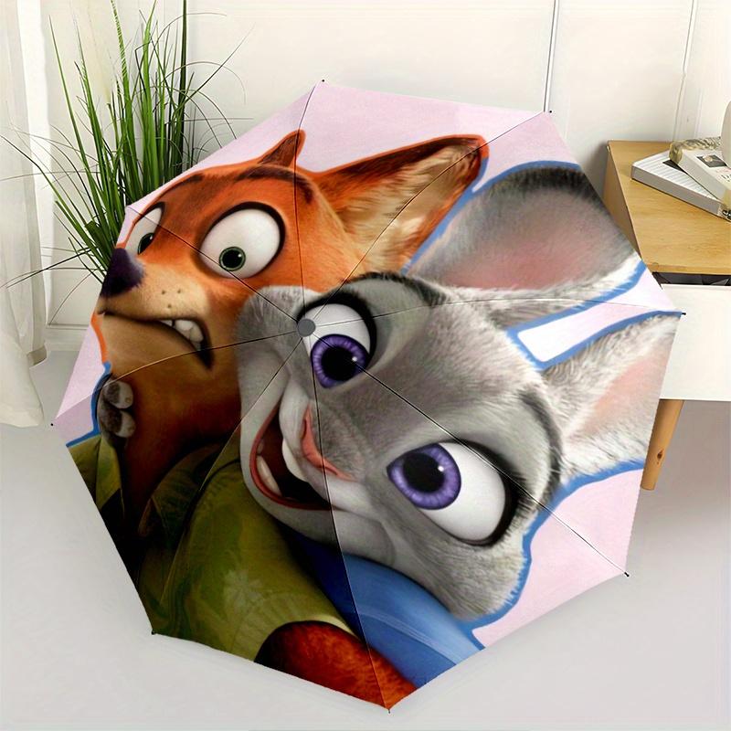 

Zootopia Nick & Judy Durable Cartoon Folding Umbrella, Portable 3-Fold Compact Umbrella for Men and Women, Suitable for Travel or Daily Use.