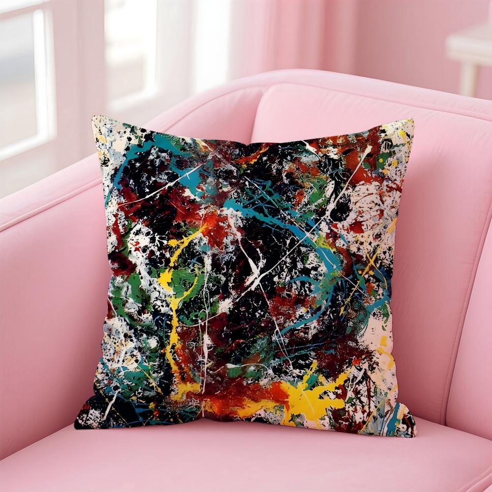 PPollock Cushion Cover Pillow Case Soft Friendly Fabric Concealed Zipper
