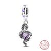 Purple Series Charms Beads 925 Silver Butterfly Firefly Spirit Snake Charm Fit Bracelet Woman DIY Jewelry