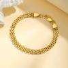 Waterproof Mesh Chain Bracelet Adjustable, 18k Gold Plated Link Braeclet  Non Tarnish Wholesale Jewelry