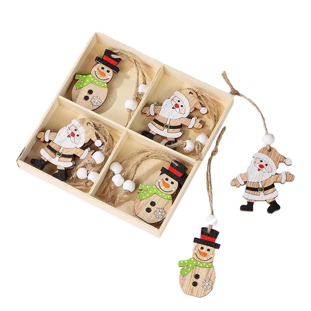 12x Christmas Tree Pendants Christmas Tree Hanging Decorations Home Decor Tags Wood Slices for Home Wedding Indoor Fireplace