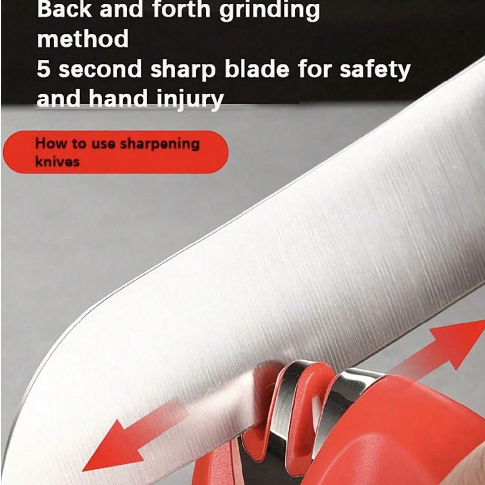 Multifunctional 4-Stage Knife Sharpener, Diamond Hand-Held Sharpening Stone for Kitchen Knives, Scissors, Cocina Tool