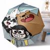 1pc Love Bears Rainbow Sky Portable Automatic Umbrella Compact Durable 8 Rib Design Plastic Iron Durable Umbrella Accessory Stylish Gift Women Y3