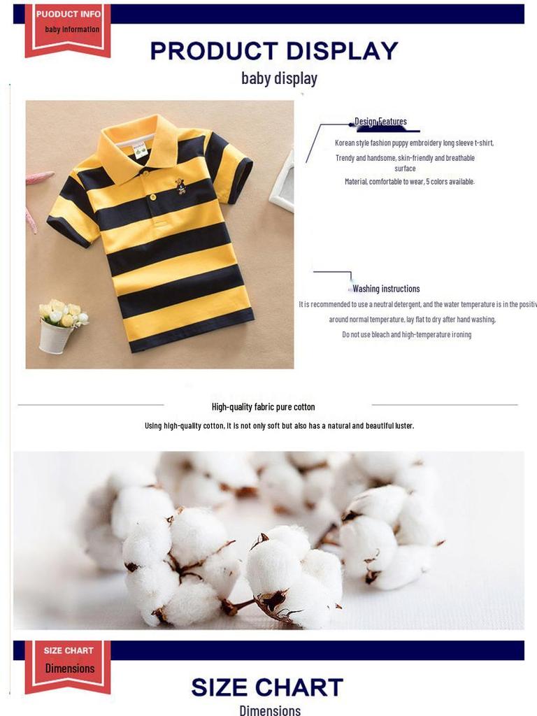 Korean Style Polo Shirt: Short-Sleeved, Pure Cotton, Unisex for Men, Women & Kids