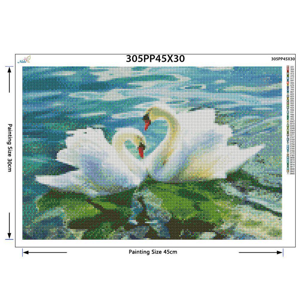 3d Diy Full Diamond Painting Embroidery Kits Crystal Rhinestone Picture Diamond Swan Love Gift Craft