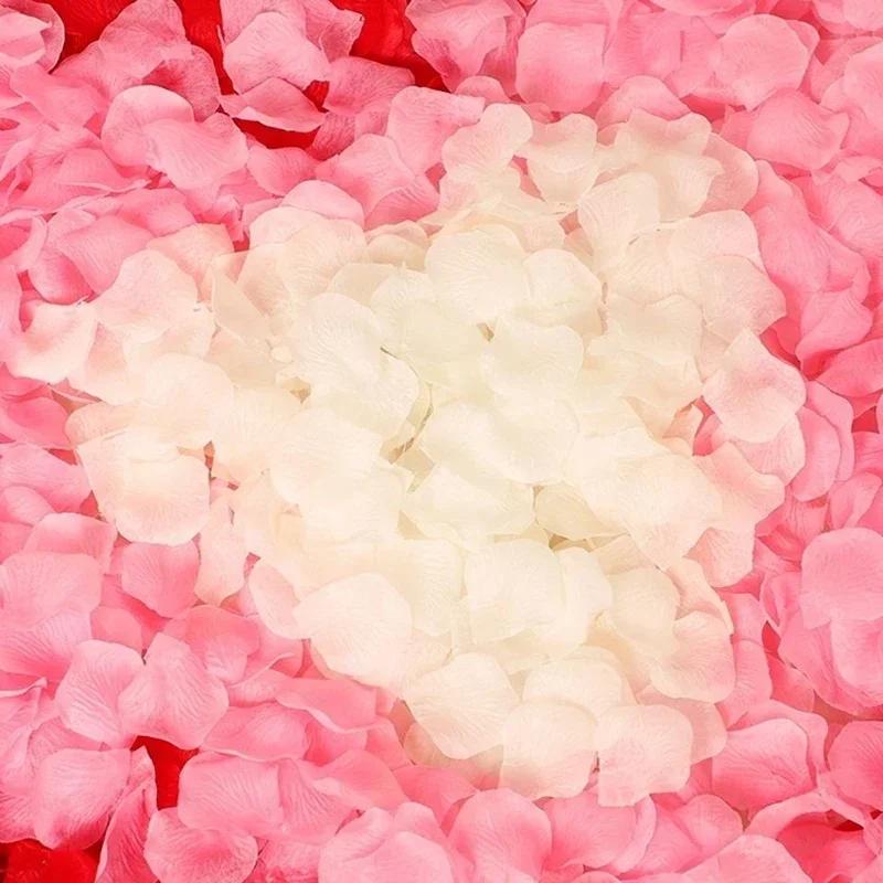 Colorful Artificial Fake Rose Petals Red Black Simulation Silk Flowers Petal Wedding Valentines Day Romantic Party Decoration