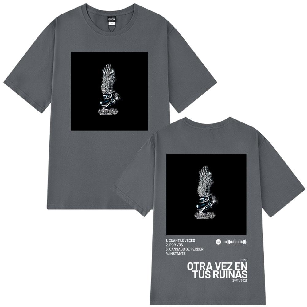 Rapper C.R.O. Otra Vez En Tus Ruinas New Album 2025 Print Men Women Hip Hop Fashion Harajuku Cotton T-shirt Oversized T-shirts