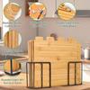 Cutting Boards with Holder Sets for Kitchen Wood Chopping Block for Meat Fish Vegetables Food Chopping Wood Boards Set