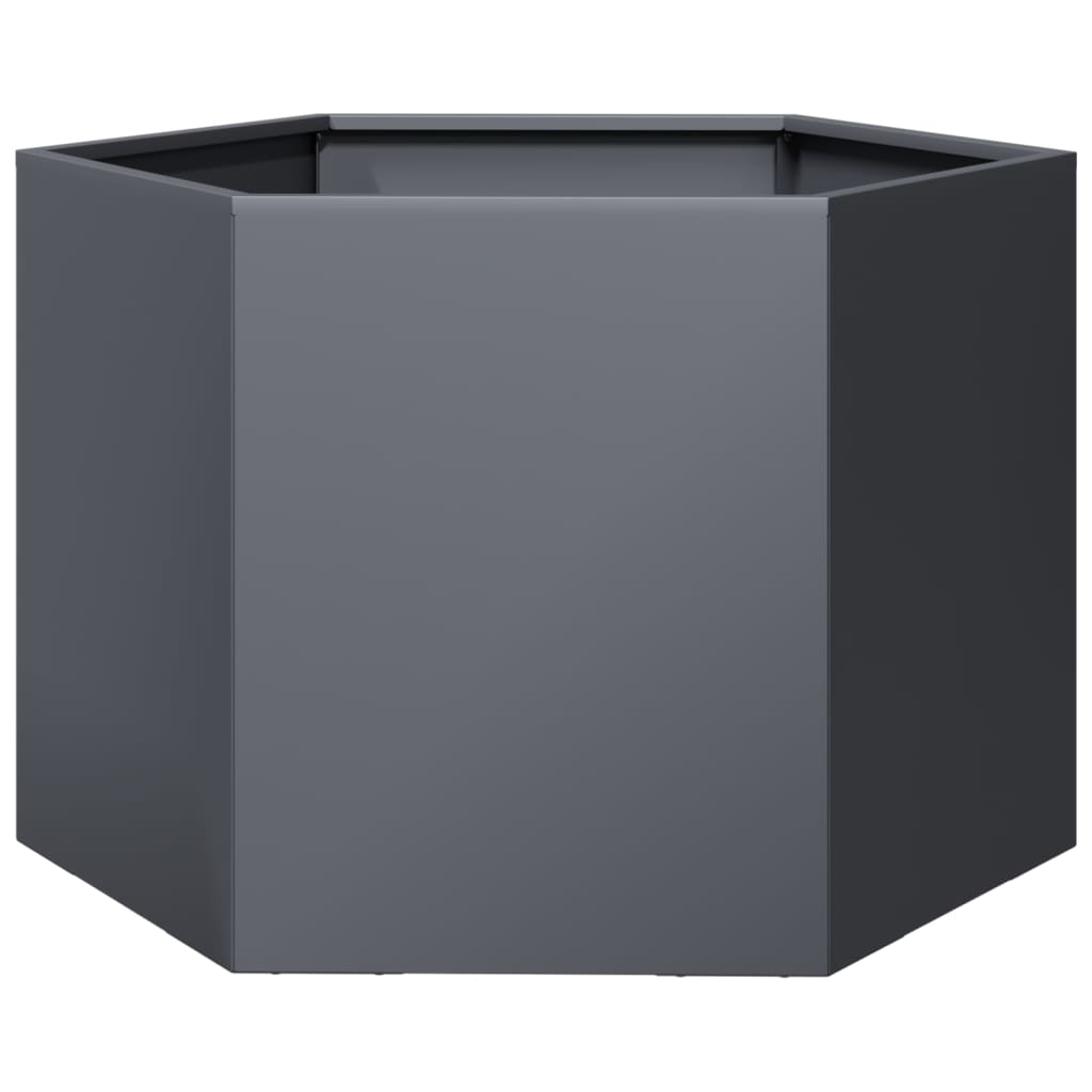 Plant Pot Anthracite Hexagonal 69x60x45 Steel