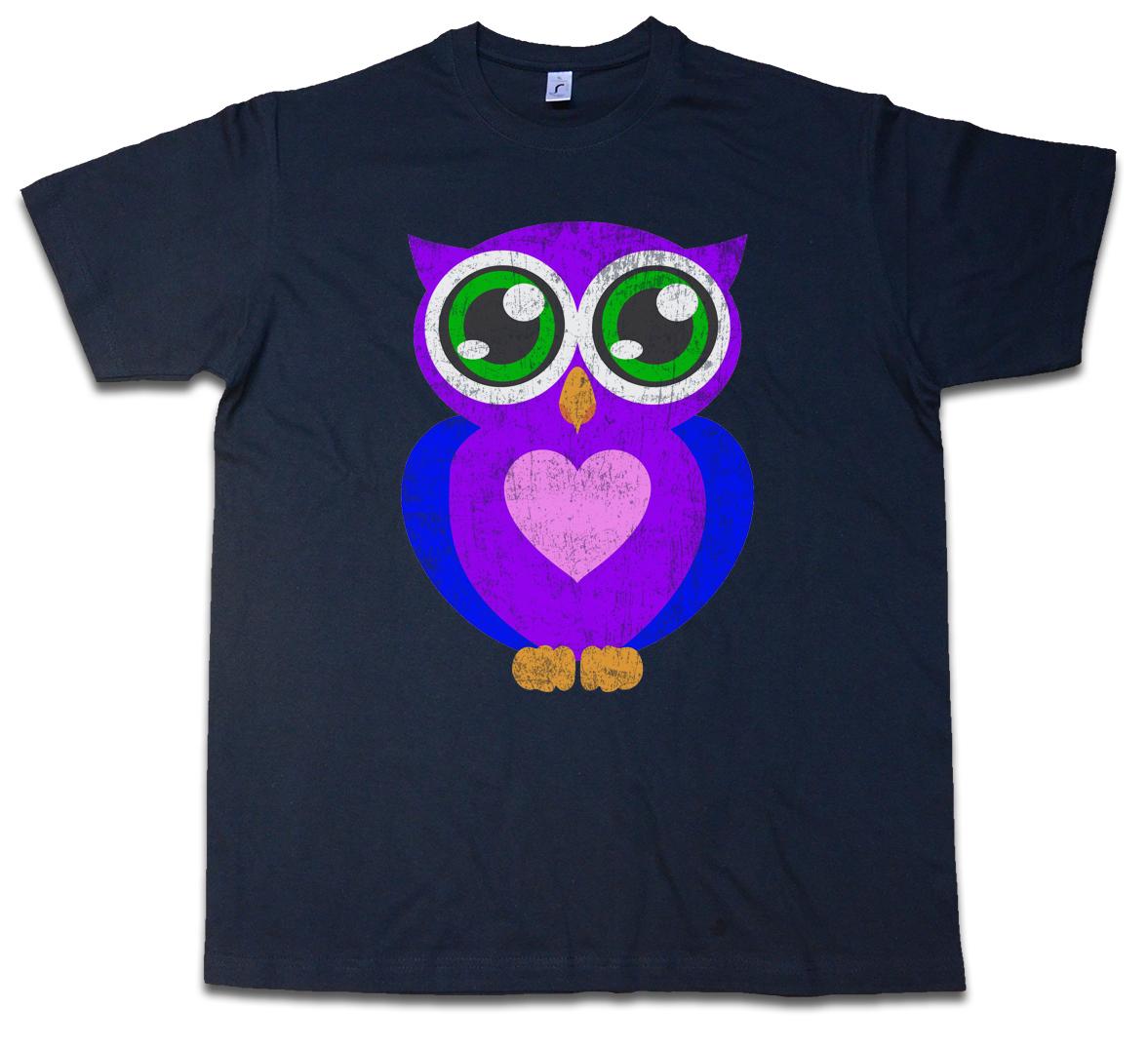 COMIC OWL T-SHIRT Owl Cartoon Cute Hipster Indie Electro Tattoo Rockabella L