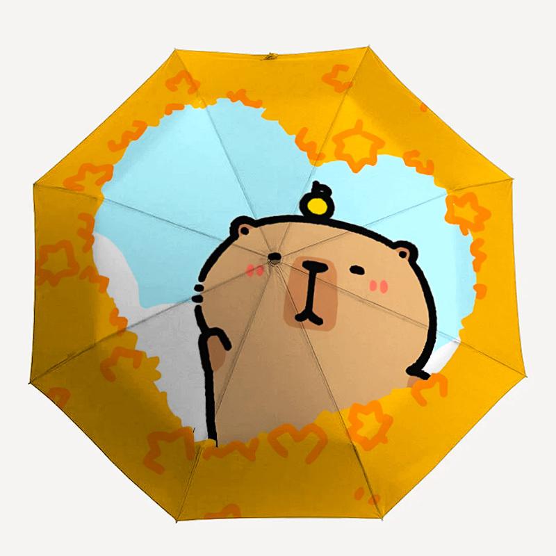 

1PC Sky Capybara Automatic Open/close Umbrella with 8-Rib Structure for Women/Men, All-Season Use - Fashion Lovers yy250919052