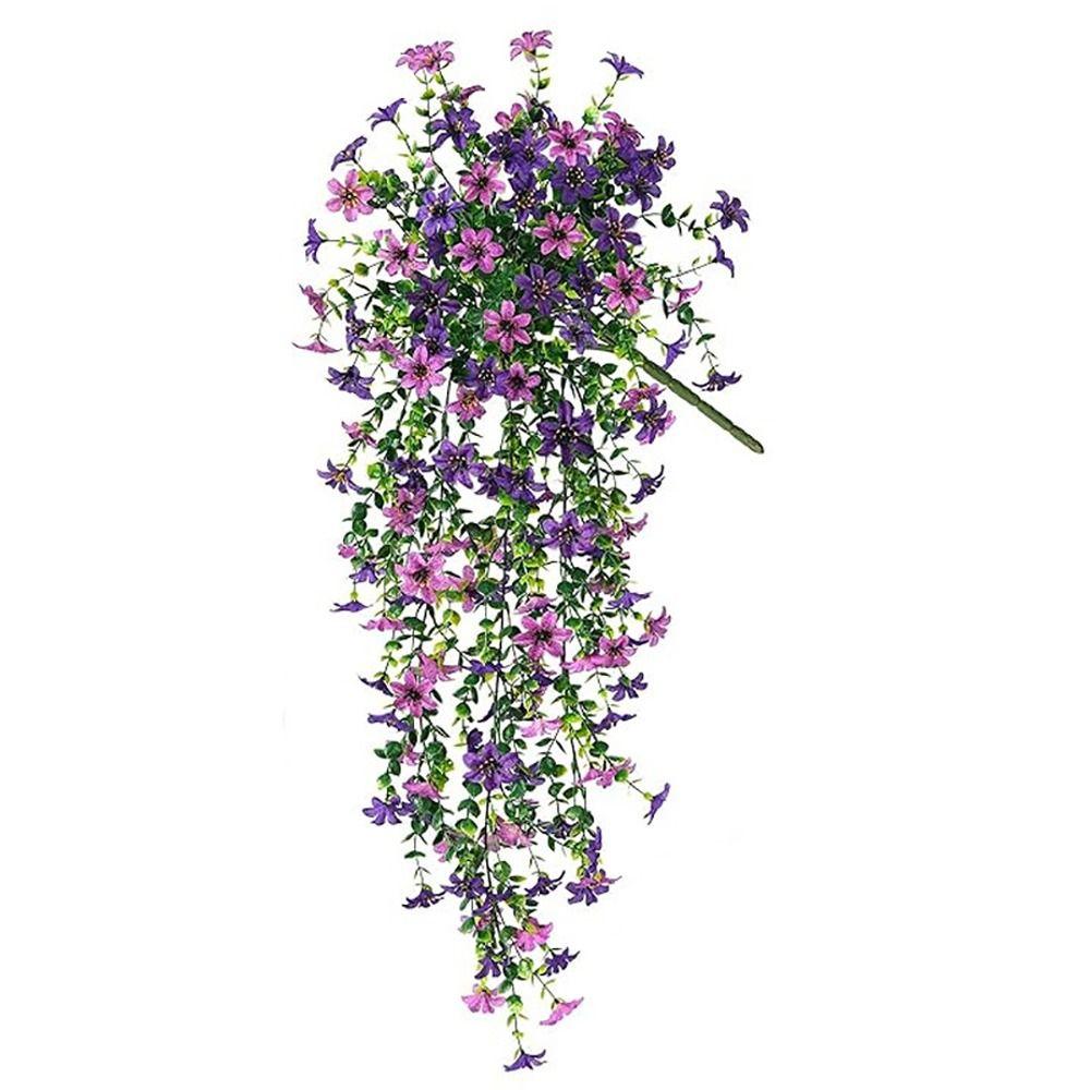Multicolor Violet Artificial Flower Silk Petals Green Eucalyptus Simulation Flower Vine DIY Accessories Hanging Decoration