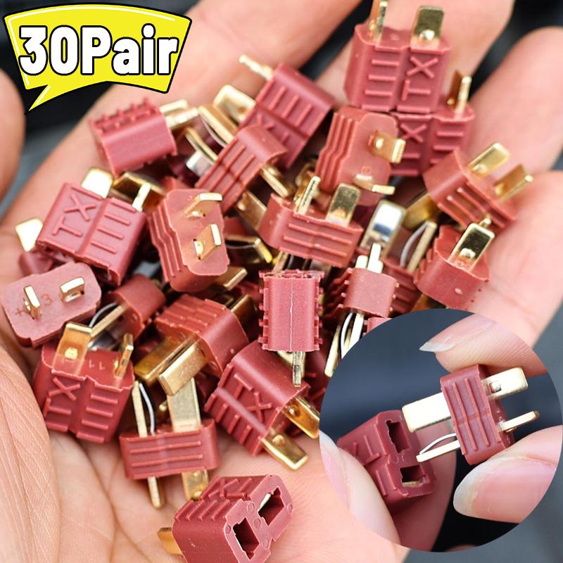 XT Plug Male & Female Connectors 2-pin High Power Connector Gold-Plated for LiPo Battery RC Car Model Making Assortment Kit