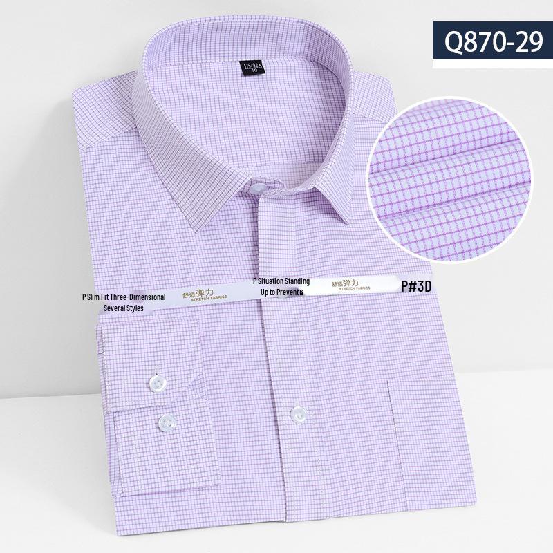 Men's 2026 Bamboo Fiber Slim Fit Long Sleeve Dress Shirt - Comfortable, Iron-Free Business Workwear