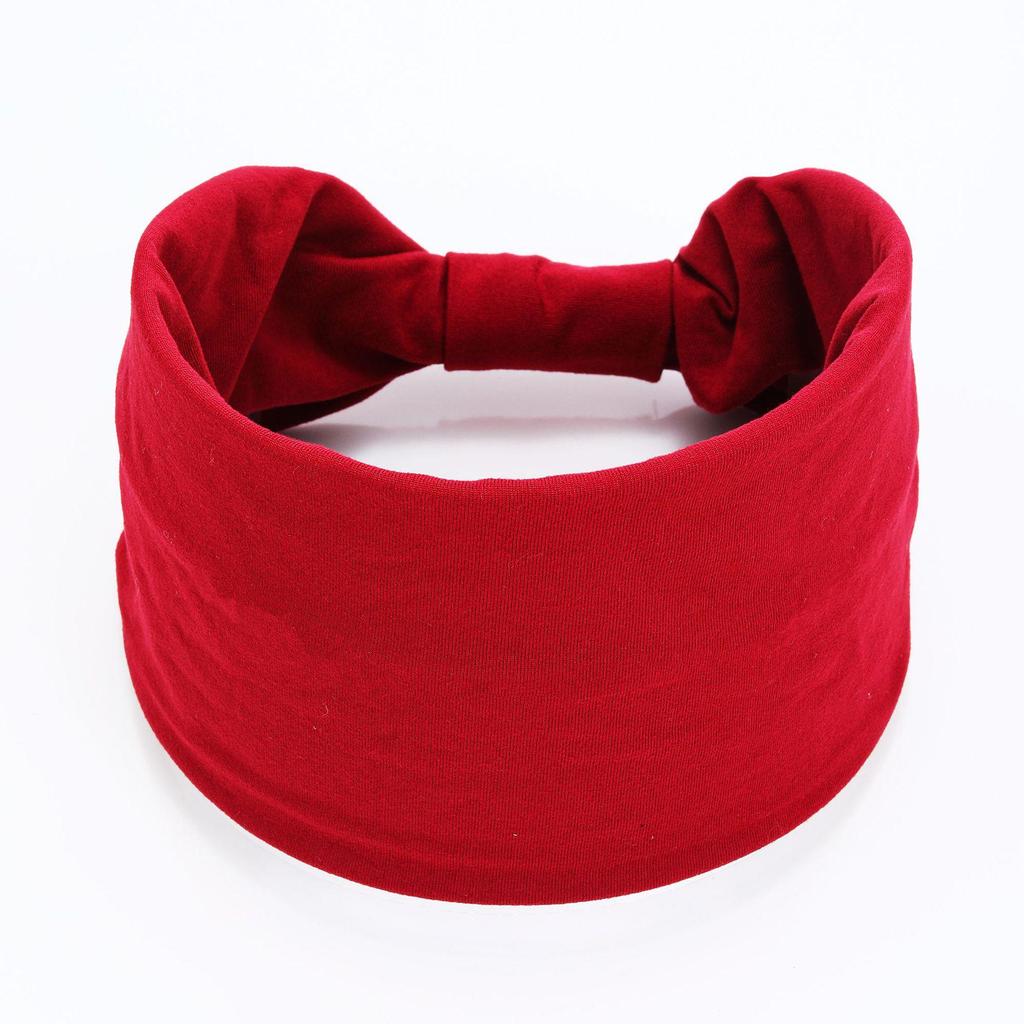 Bohemian Solid Color Stretchy Sports Headband - Sweat-Absorbing Yoga Hair Band Scarf Accessory