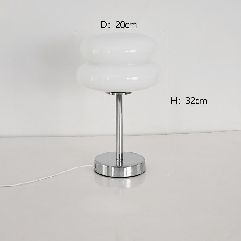 Table Lamp Glass Double Layer Tart Antique Mushroom Bedside Table Lamp Night Light Ambient Table Lamps