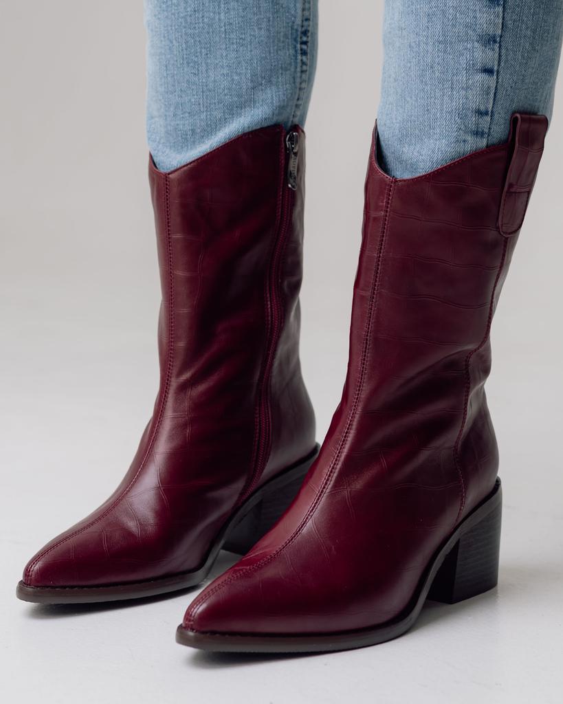 Ботинки на каблуке Sufinna 83968 36 бордовый кожа