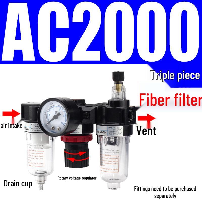 Drei-Einheiten-Luftkompressor: AR Druckregler, AFC2000 Öl-Wasser-Abscheider, AFR Filter