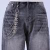 Unisex Hip Hop Punk Double Layer Waist Chain with Skull Pendant for Jeans