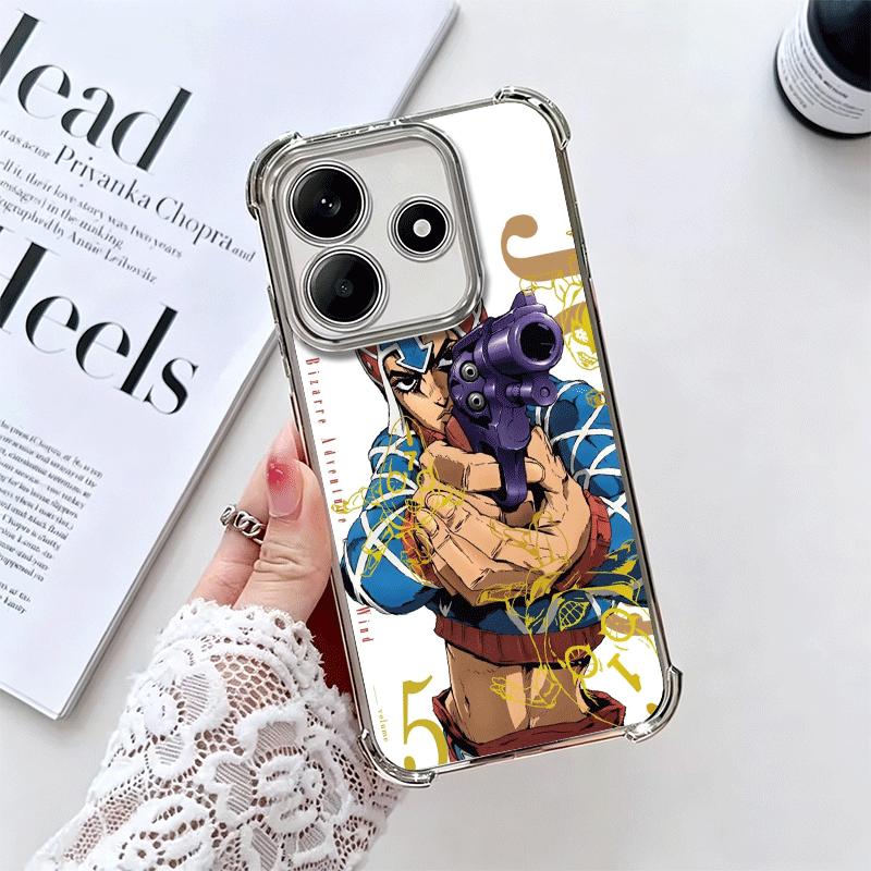 

JoJo Adventure Guido Mista Soft Phone Case For Xiaomi Redmi Note 14 15 Pro Plus 13 12 11S 11T 5G 10 9S 9 Plating Anti-Fall Funda Redmi Note 9S