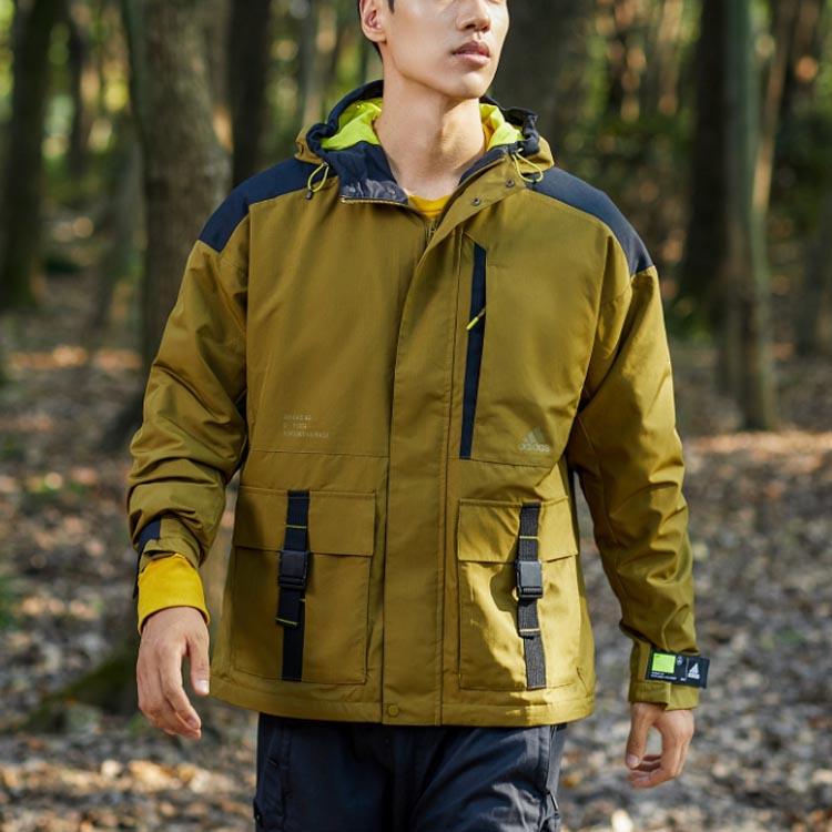 Adidas Essentials Windbreaker Jacket Men Outerwear Brown GP0989