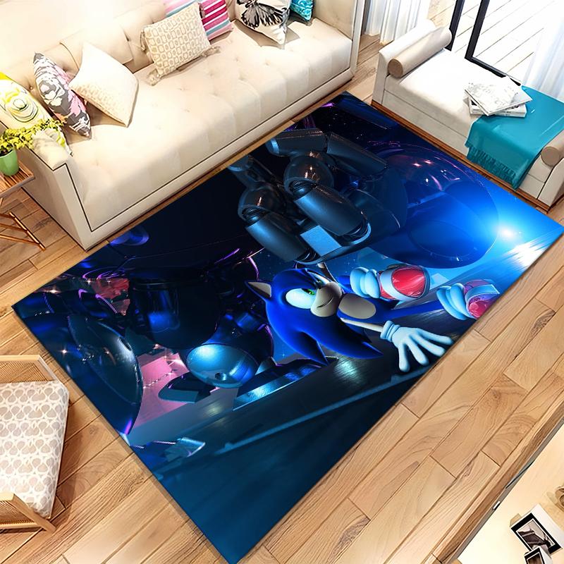 Retro S-Sonic Cartoon Games Living Room Non-Slip Area Rug Soft Carpet for Bedroom Kids Playroom Sofa,Home Decor Doormat Gift