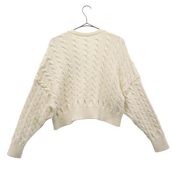 Alexander Wang Cárdigan de punto corto de manga larga blanco Mujer Usado