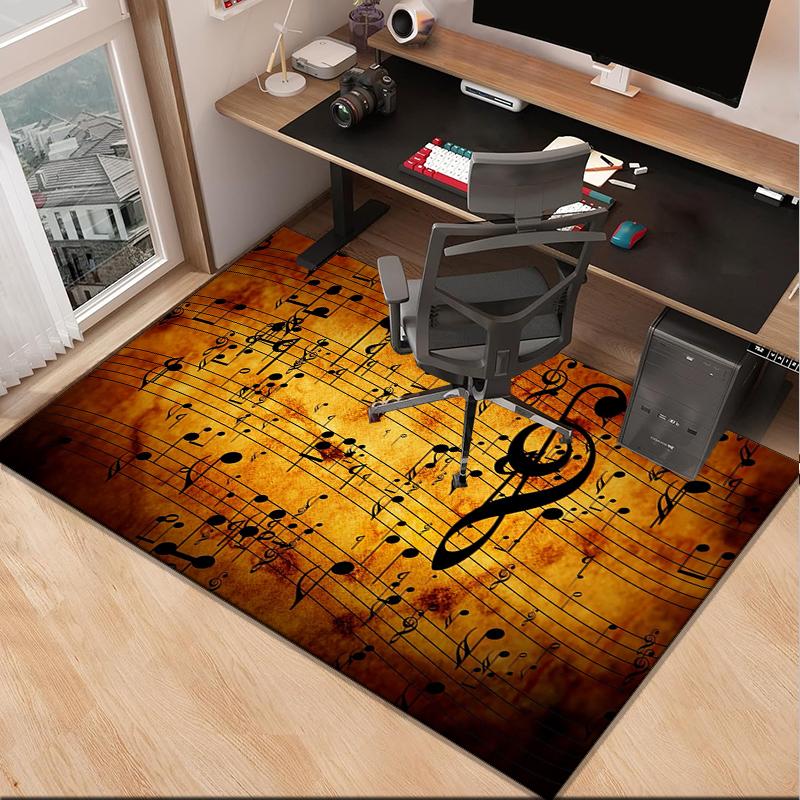 Music Notes Harmony Office Rug Chair Mat, Entryway Carpet, Suitable for Front Door, Bedroom, Living Room, Desk, Holiday Gift