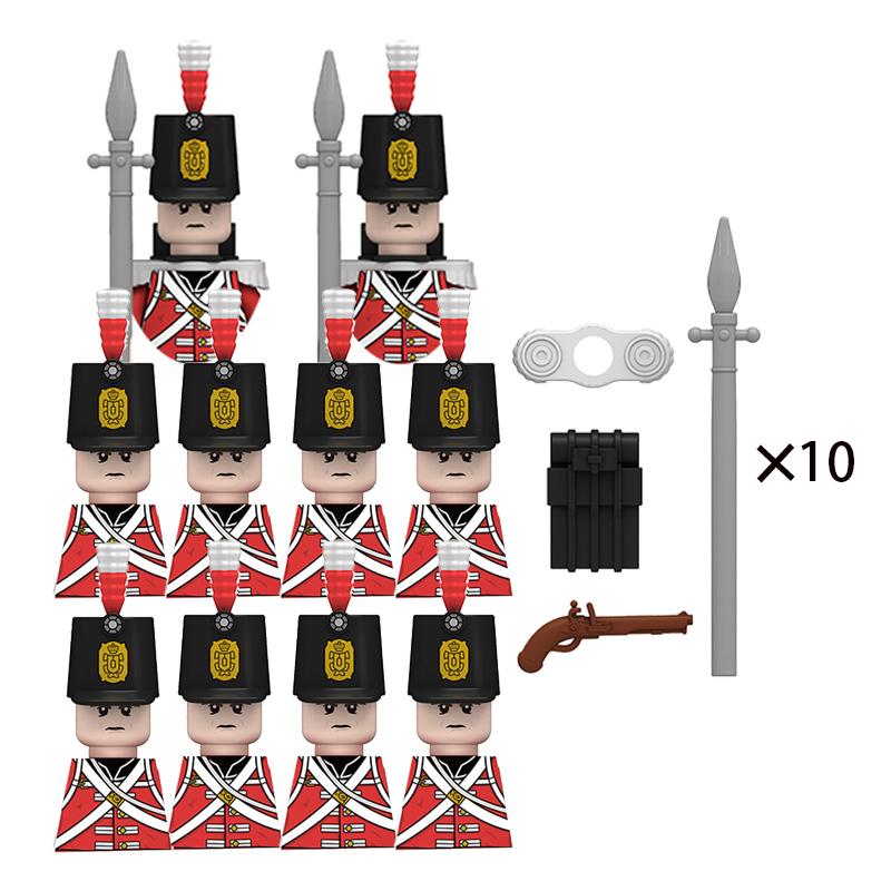 Napoleon Wars Military Figures Army Soliders Weaponry Suit Small Particles Building Blocks Childrens DIY Toys Boys Gifts
