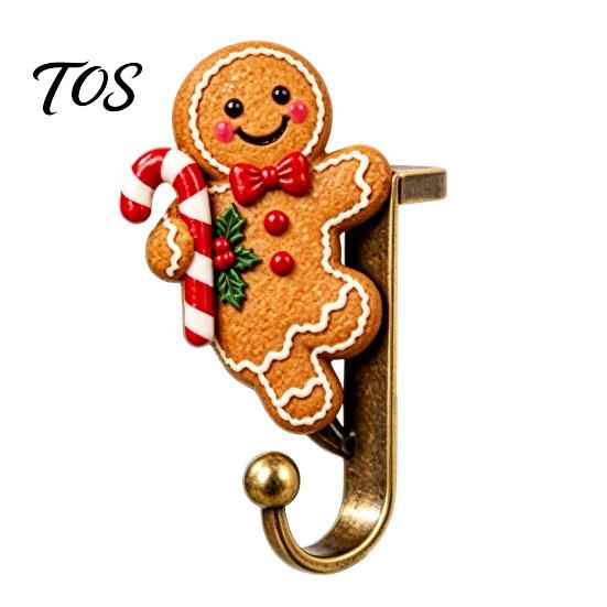 Elk Christmas Stocking Holders Holder for Mantel Shelf, Resin Santa Snowman Retro Metal Hanging Hooks Reindeer Hooks, No-Drill Fireplace Hanger
