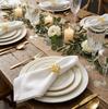 24/12pcs Gold Napkin Rings Durable Polished Leaf Shaped Napkin Rings Fits Beautiful Table Decor for Christmas Wedding Party Gift