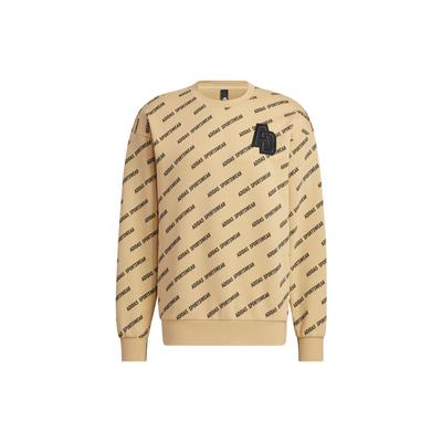 Allover Graphic Print Loose Long Sleeve Sweatshirt Men Tops Khaki IB2742