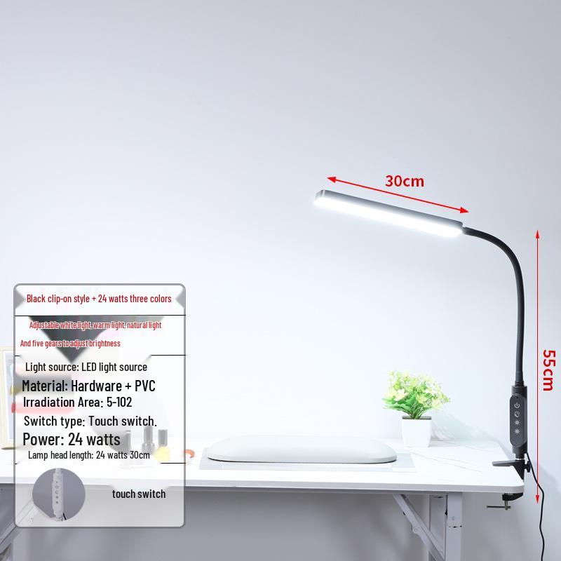 Ultra-Bright LED Desk Lamp: Clip-On Light for Nail, Beauty, Embroidery, & Eyelash Work.