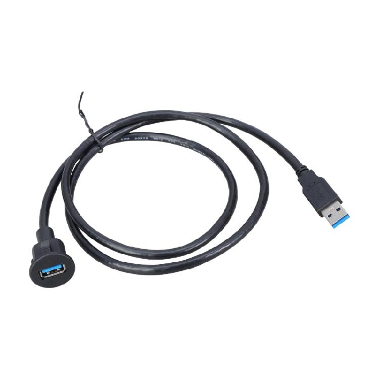 

104cm USB3.0 Male Female Data Cable Plastic Texture for Vehicle Dashboard Panel Mount with Fast Speed Connectivity 1
