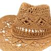 Cowboy Hat, Handmade Weave Sun Floppy Beach Hats for Festival Vacation Travel Outdoor