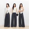 VEROMODA Women's High Waist Pleated Drawstring Wide Leg Casual Pants