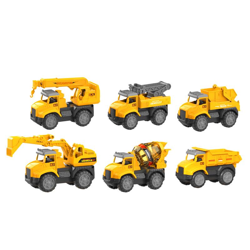 Children's Engineering Vehicle Set Excavator Crane Mixer Truck Dump Truck Ladder Truck Boy Toy Gift Box