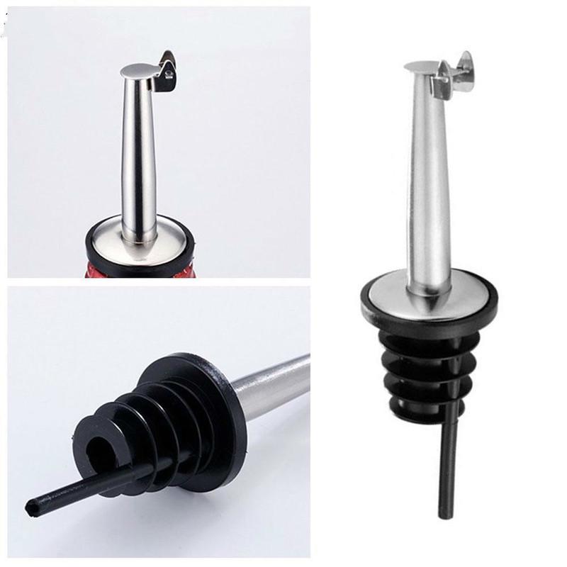 2 Pcs Stainless Steel Bottle Nozzle Pourer Oil/mouth with Bottle Stopper Cork Wine Bottle Red Dry Po