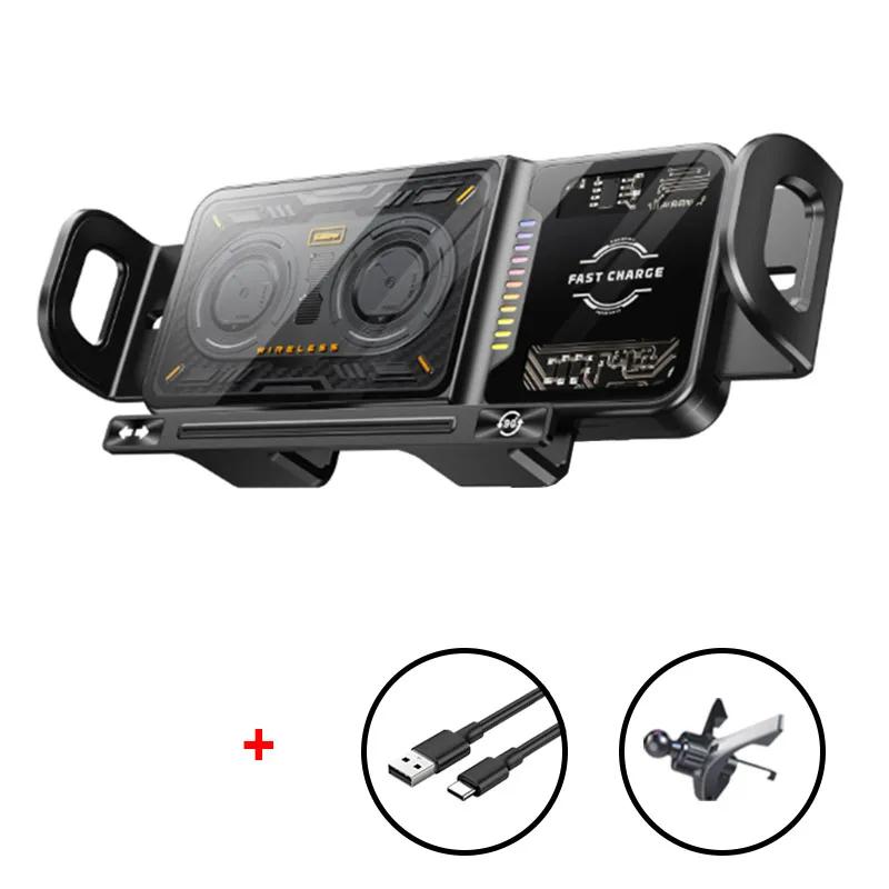 Wireless Charger Stand Air Vent/Dashboard Phone Mount Fast Charging Station For iPhone 17 Samsung Galaxy Z Fold  Z Flip 7/6/5/4