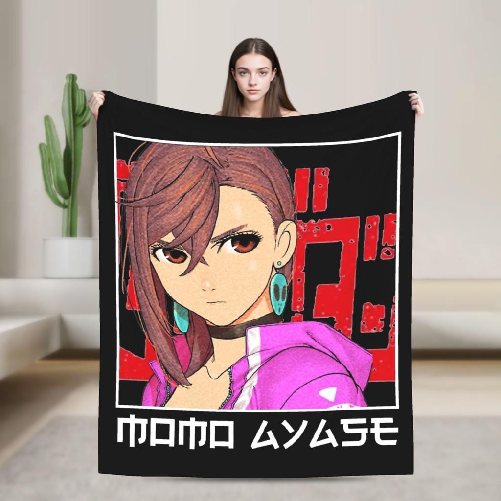 Dandadan Momo Ayase Blankets Flannel Summer Air Conditioning Multifunction Soft Throw Blanket for Sofa Car Rug Piece