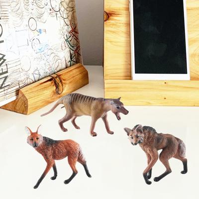 Modelo Estátua de Lobo Reconhecimento de Espécies Realista Animal Selvagem Miniatura Estatueta Ornamento Plástico Modelo Estatueta de Lobo Decoração de Mesa Modelo Presente