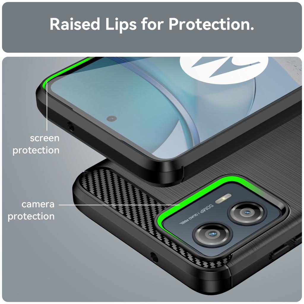 Rubber Carbon Fiber Soft TPU Silicone Back Cover For Motorola Moto G54 G14 G84 G30 G20 G10 G23 G53 G60 G73 G200 G100 Phone Case