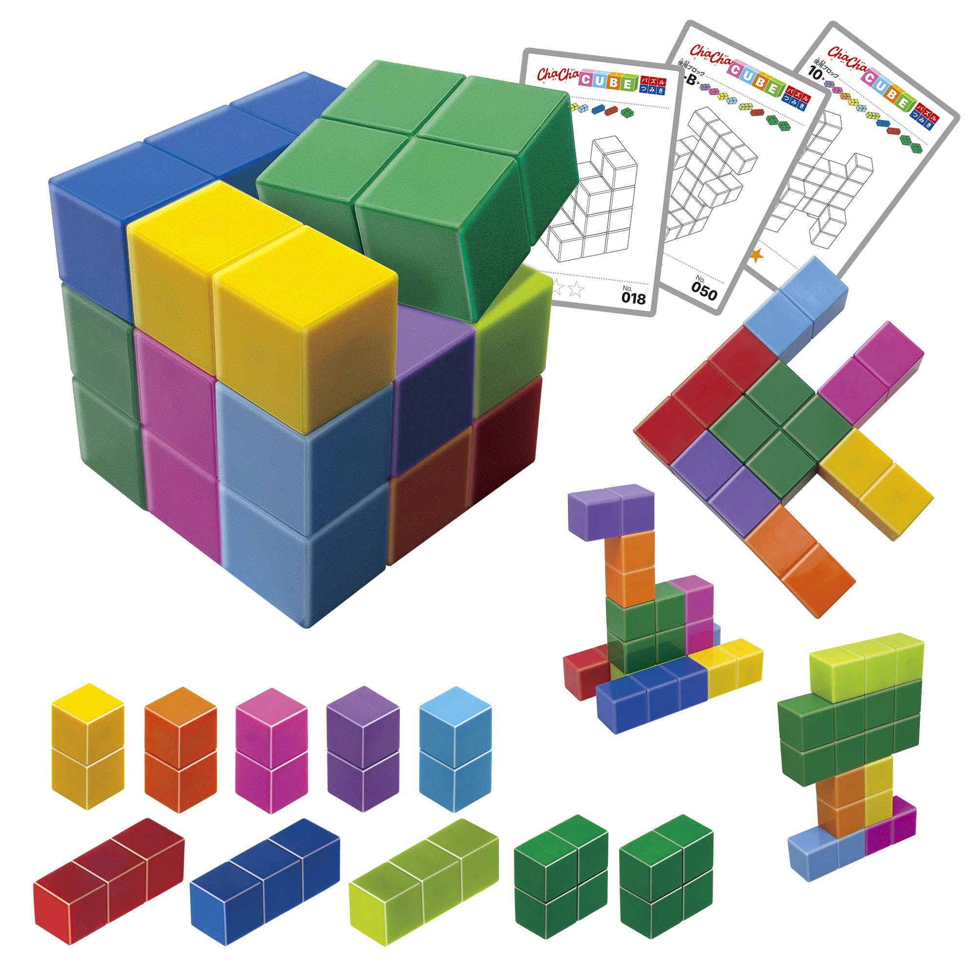 

Masudaya Corporation Кубик-пазл Развивающая игрушка для мозга Возраст 3 и Cha-Cha Blocks, Тренировка, Вверх, 539-1718