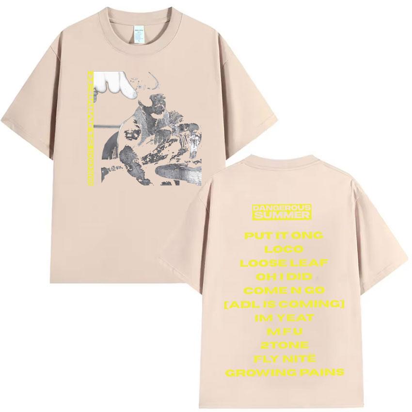 

Dangerous Summmer Yeat Graphic Crewneck Print Tshirt Mens Gothic Vintage Cotton Short Sleeve Summer Casual Oversized Y2K T Shirt 4XL
