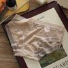 Women's Summer Ultra-thin Jacquard Love Bow-net Yarn Ice Silk Trackless Mid-waist Triangle Briefs