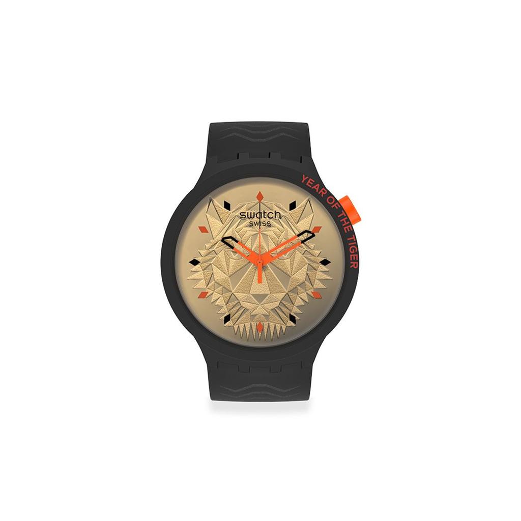 Swatch Quartz Movement National Trend Large Dial Unisex Watches Gold SB03Z102