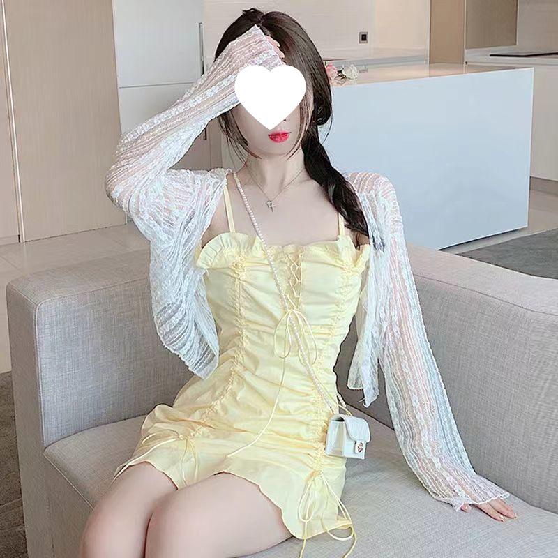 Dámský háčkovaný krajkový kardigan 2025: Lehký, Dlouhý rukáv, Ochrana proti slunci