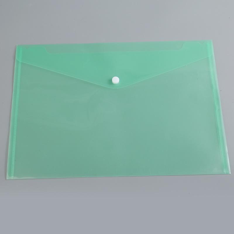 Transparent Snap Button Plastic Document Folder - New Style, Large Capacity, Colorful for Students